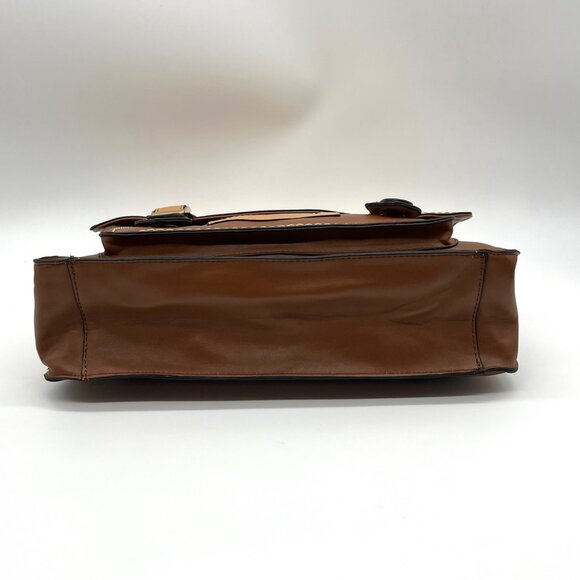 Move & Moda Brown Faux Leather Work Convertible Crossbody Briefcase - Picture 4 of 12